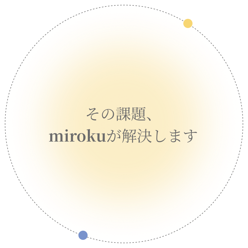 その課題、mirokuが解決します 