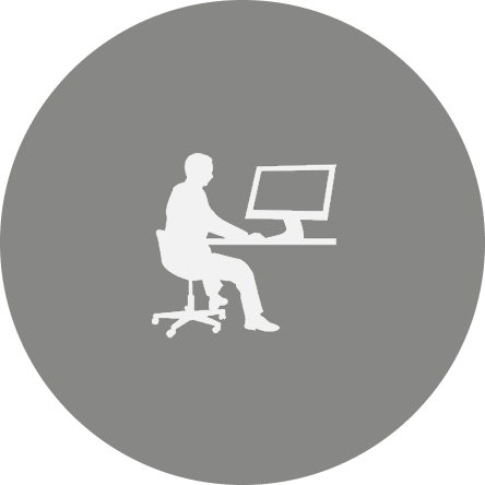 パソコンでエントリーする人物のアイコン