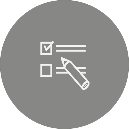 チェック項目とペンの書類選考アイコン